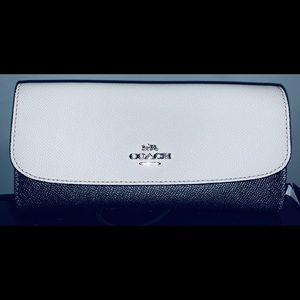 Coach Saffiano Leather Soft Wallet Metallic